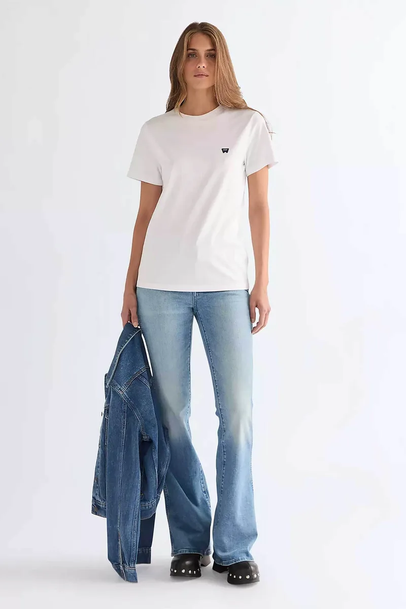 Wrangler® γυναικείο τζιν παντελόνι πεντάτσεπο Flared Fit "Montana" - 112378170 Denim Blue Ανοιχτό