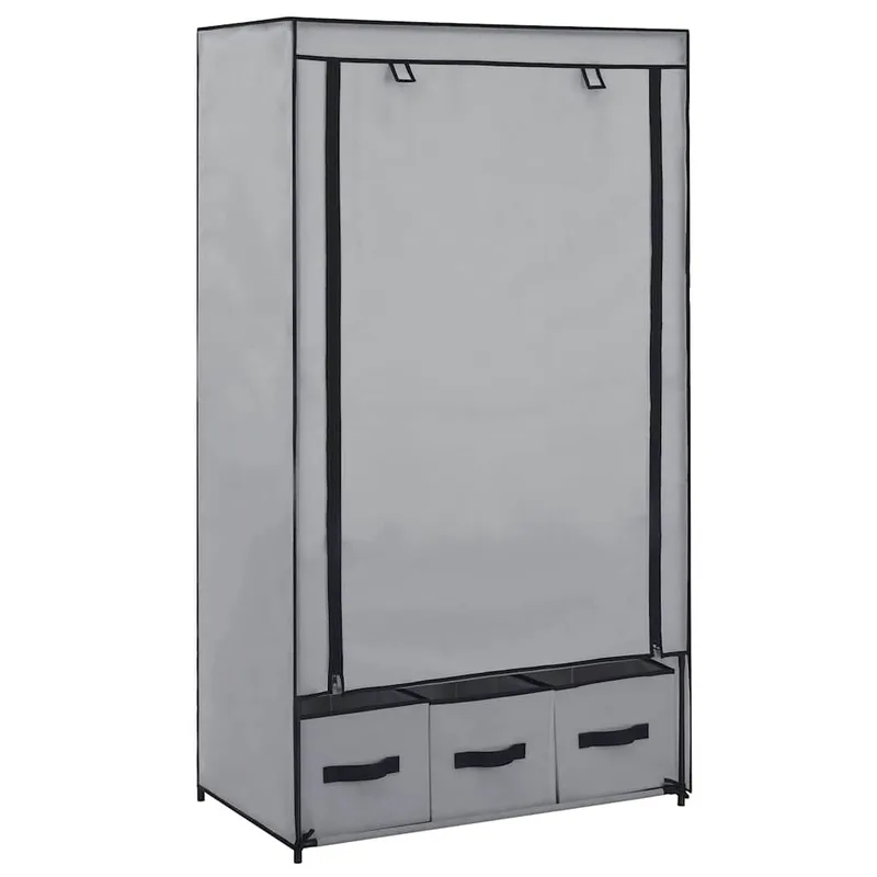 vidaXL Ντουλάπα Γκρι 87x49x159 εκ. Ύφασμα