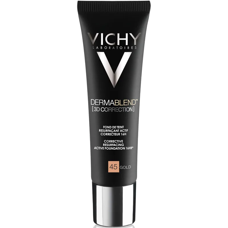 Vichy Dermablend 3D Make Up Ενεργής Διόρθωσης 16 Ωρών Υψηλής Κάλυψης για την Άμεση Διόρθωση του Χρωματικού Τόνου 30ml - 45 Χρυσό