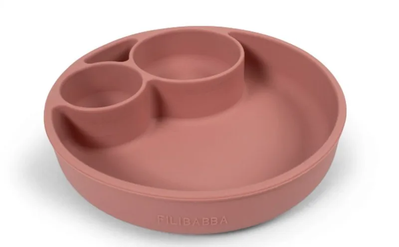 Filibabba Silicone Divided Plate – Rose