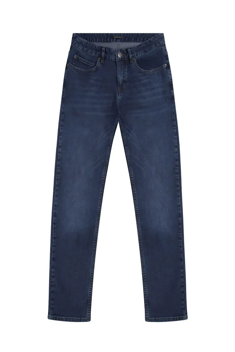 Prince Oliver ανδρικό τζιν παντελόνι πεντάτσεπο Comfort Slim Fit - 10582001 Μπλε Σκούρο