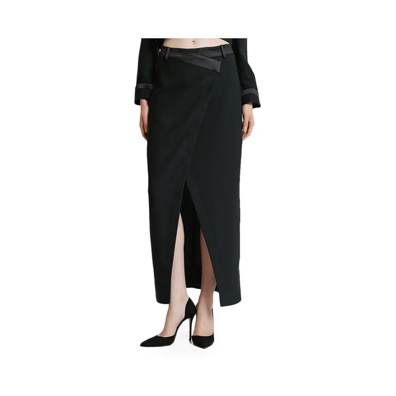 Μακρυές φούστες Access Fashion SATIN ASYMMETRIC LONG SKIRT WOMEN