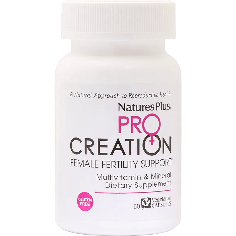 Natures Plus Pro Creation Female Fertility Support Συμπλήρωμα Διατροφής Πολυβιταμινών, Μετάλλων Εκχυλίσματος Βοτάνων για την Υποστήριξη της Γυναικείας Γονιμότητας 60caps