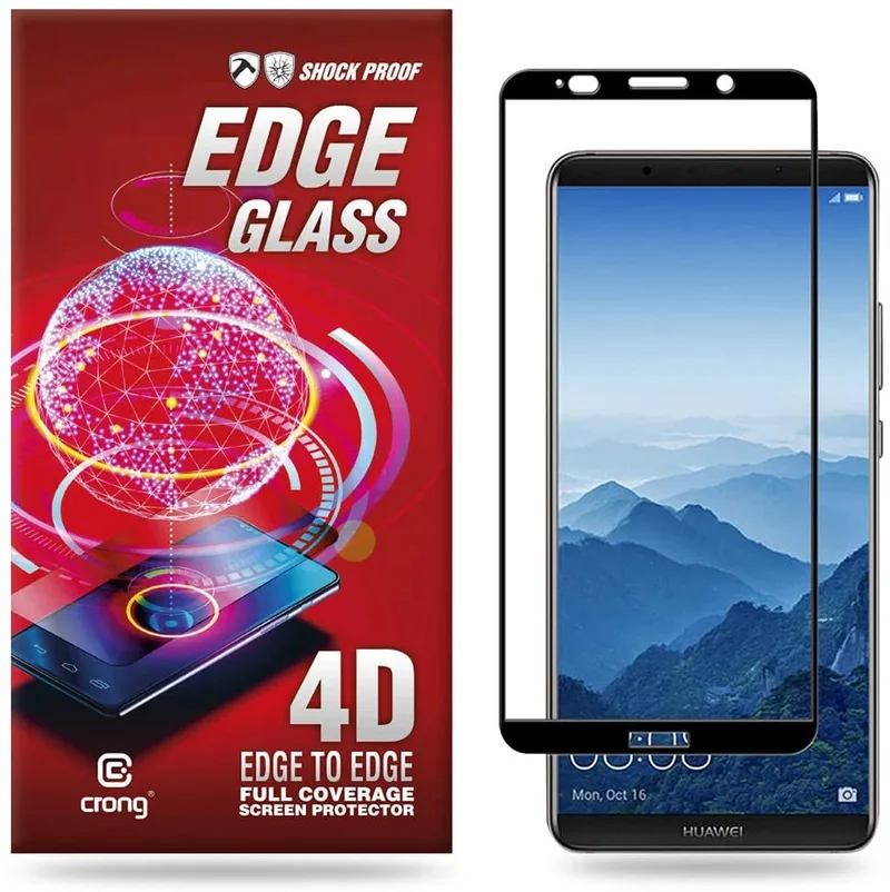 Crong Edge Glass Full Glue - Fullface Tempered Glass Αντιχαρακτικό Γυαλί Οθόνης Huawei Mate 10 - Black (CRG-GLEDGE-HM10)