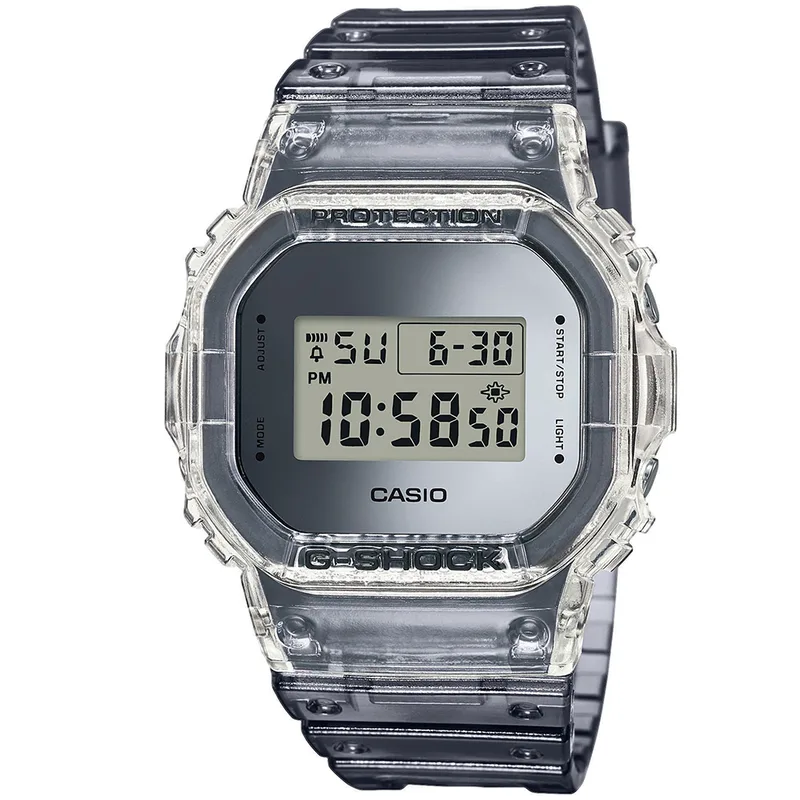 CASIO G-SHOCK Chronograph Grey Rubber Strap DW-5600SK-1ER