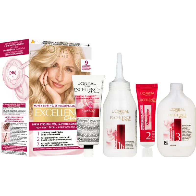 L’Oréal Paris Excellence Creme βαφή μαλλιών απόχρωση 9 Light Natural Blonde 1 τμχ