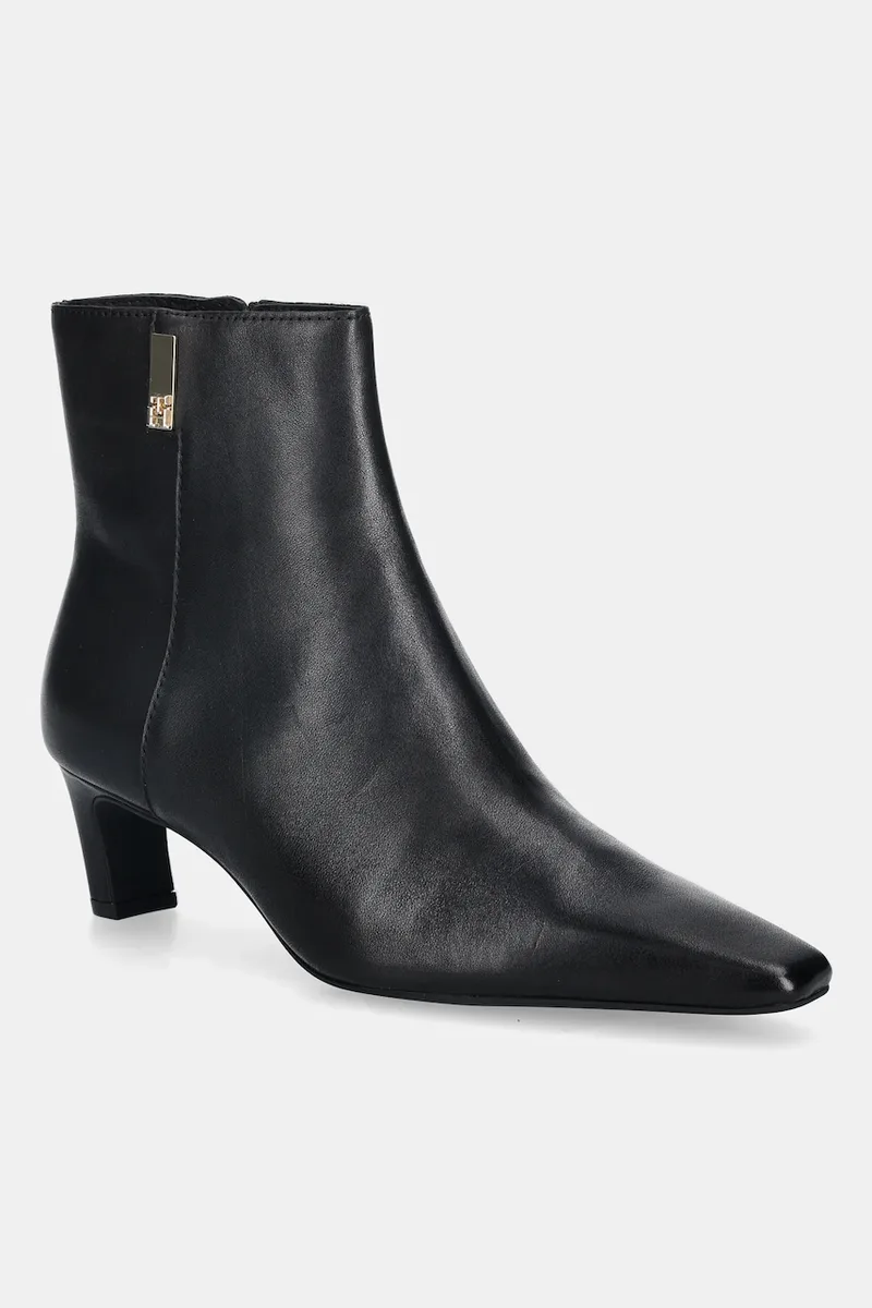 Δερμάτινες μπότες Tommy Hilfiger SQUARE TOE KITTEN BOOTIE