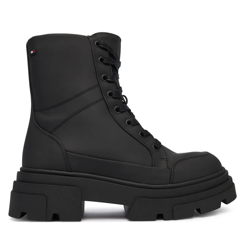 Μποτίνια Tommy Hilfiger Tommytech Water Repellent Laceup FW0FW09161 Μαύρο