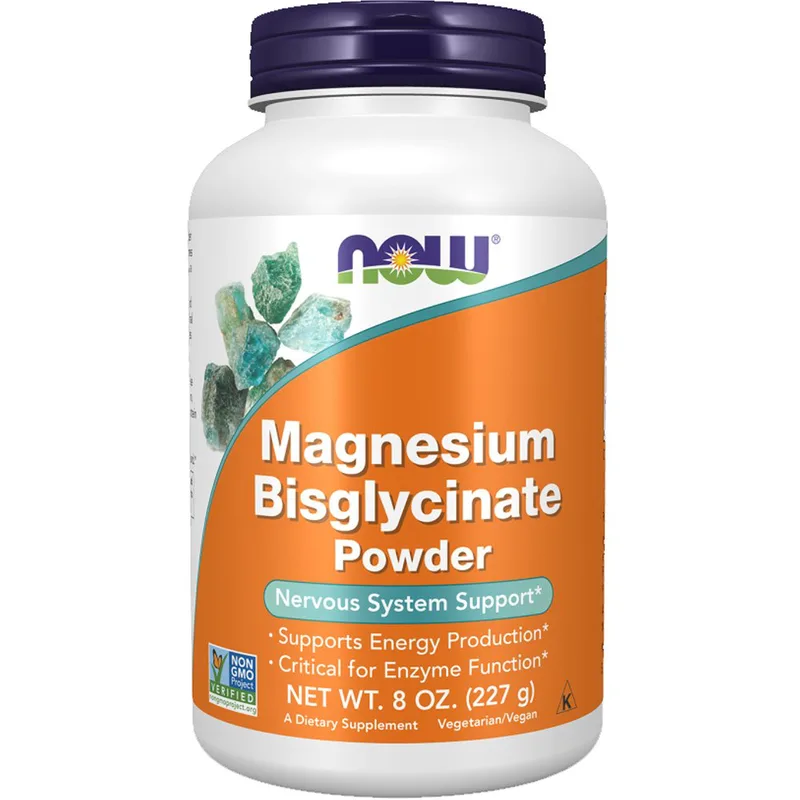 Now Foods Magnesium Bisglycinate Powder Συμπλήρωμα Διατροφής Μαγνησίου σε Μορφή Πούδρας Κατάλληλο για την Υποστήριξη του Νευρικού Συστήματος, Παραγωγής Ενέργειας & Ομαλής Λειτουργίας των Ενζύμων 227g