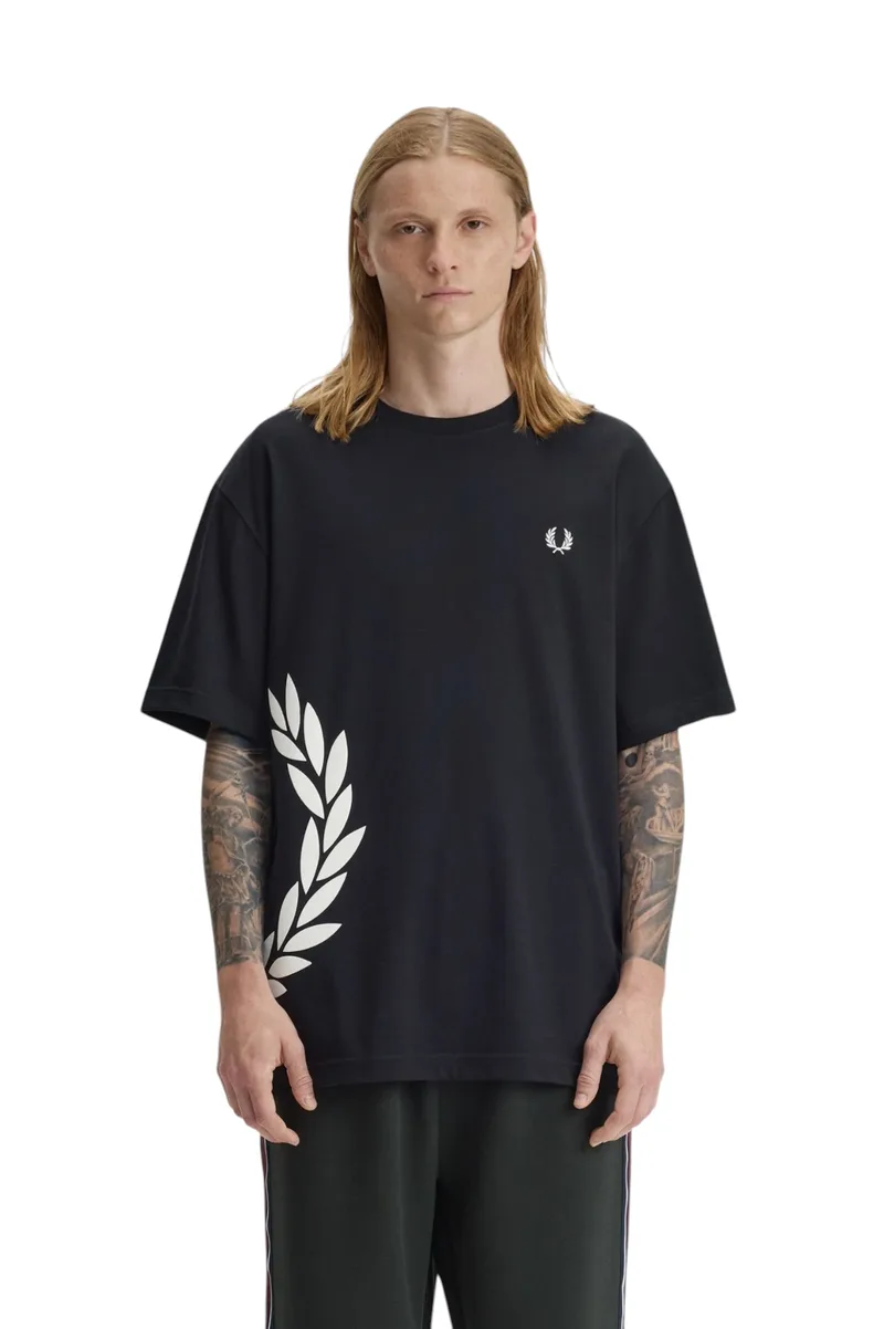 Fred Perry Ανδρική Μπλούζα Textured Laurel Wreath T-Shirt M2440-102 Black