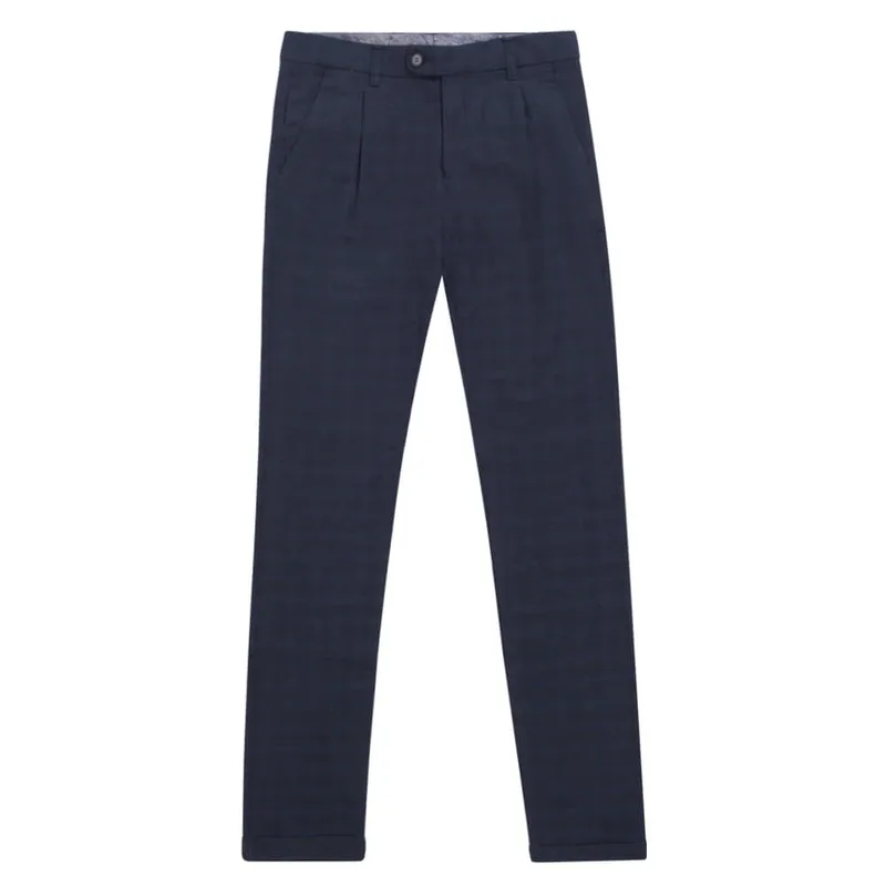 Υφασμάτινο Παντελόνι Καρό Μπλε (Comfort Fit)