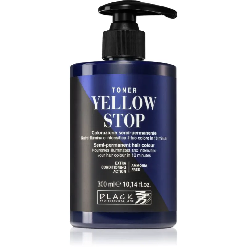 Black Professional Line Yellow Stop τονωτικό χρώματος μαλλιών για την εξουδετέρωση κίτρινων τόνων 300 ml