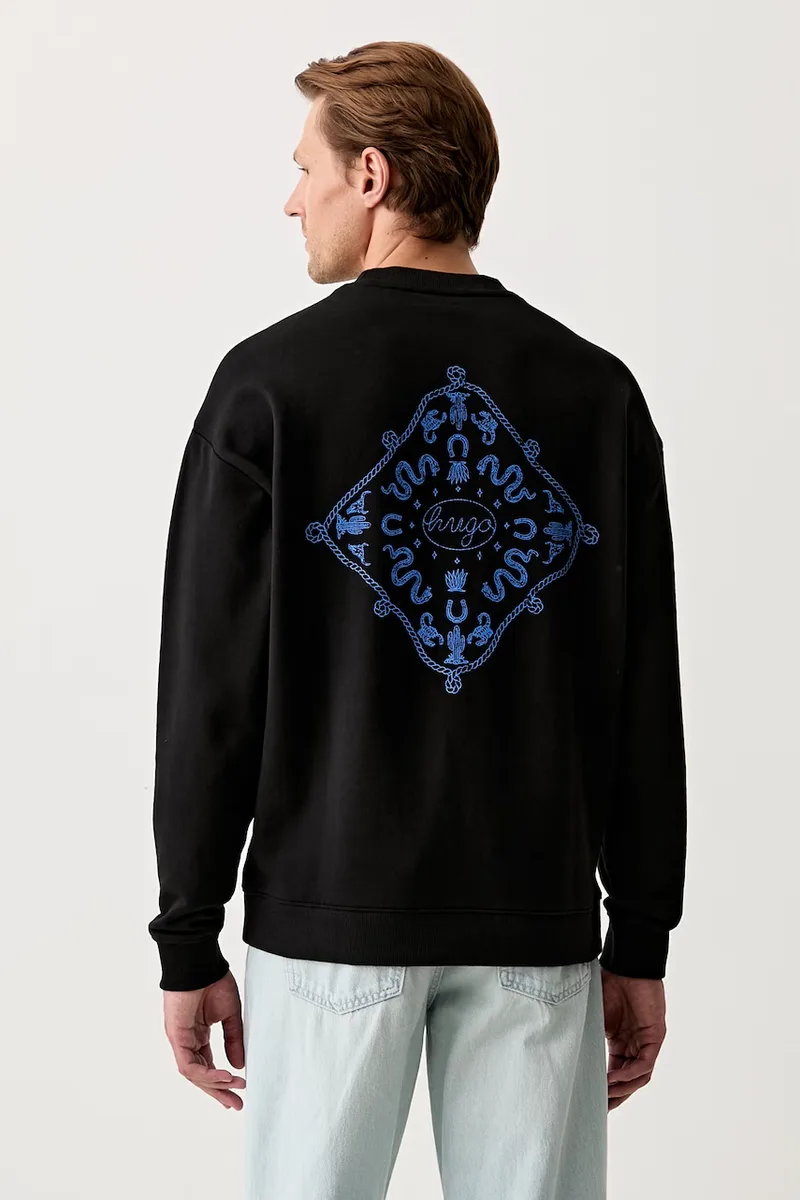 HUGO Blue μπλούζα oversize ανδρική βαμβακερή Nugodana