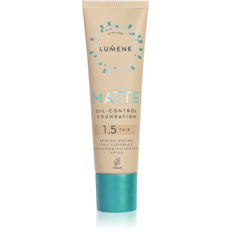 Lumene Matte Oil-Control ματ μεικ απ SPF 20 απόχρωση 1,5 Fair Μπεζ / Fair 30 ml
