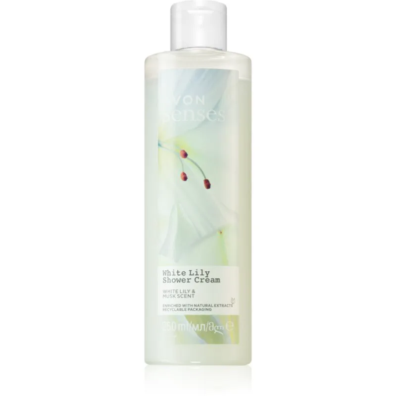 Avon Senses White Lily & Musk διεγερτική κρέμα για ντους 250 μλ