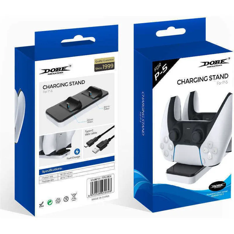 Dobe Charging Dock Βάση Φόρτισης για 2 χειριστήρια PS5 Λευκή