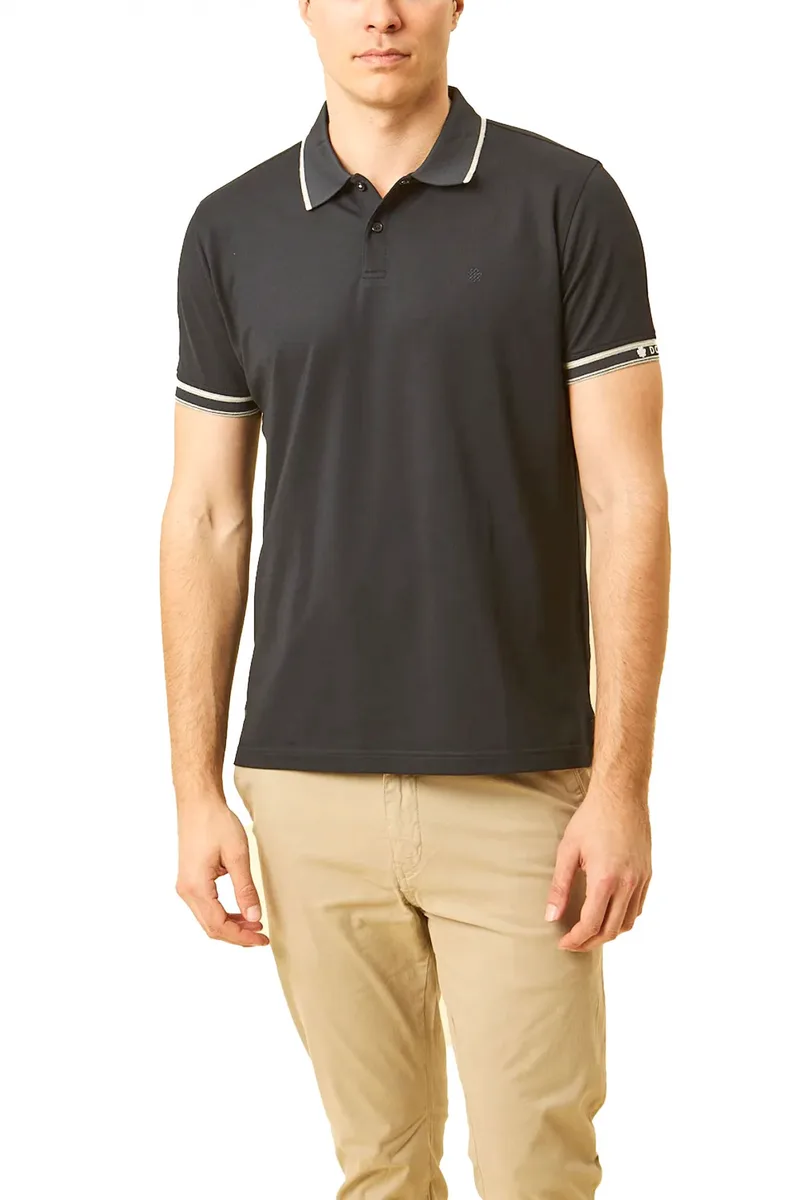 DORS POLO PIQUE RIBS STRIPES MΠΛΕ-ΓΚΡΙ