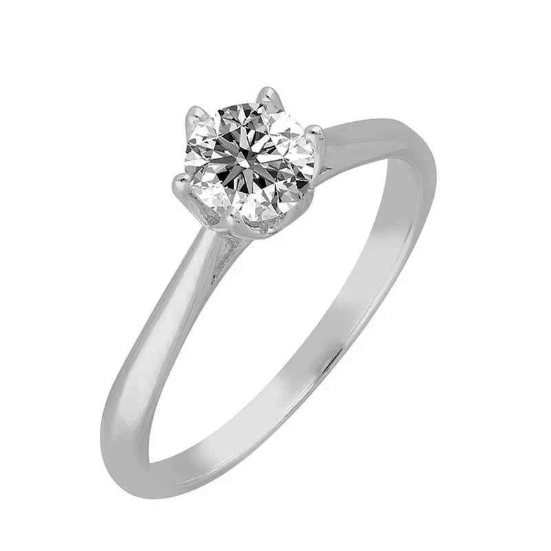 Δαχτυλίδι Μονόπετρο με Moissanite Diamonds από Ασήμι DX2626