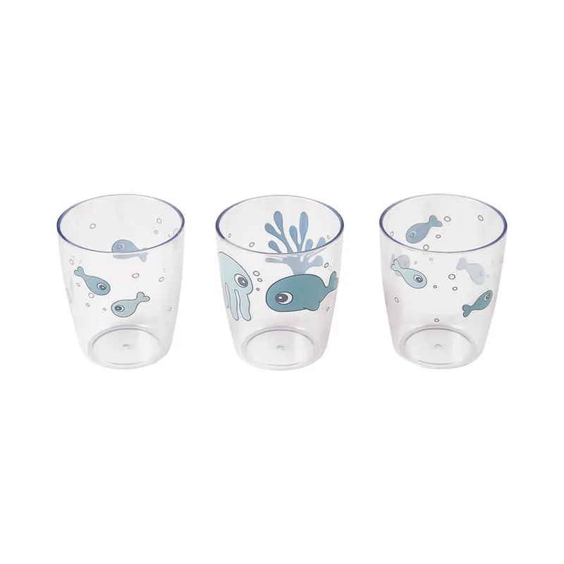 Σετ Ποτήρια 3 Τεμαχίων Done By Deer Yummy Mini Sea Friends Blue BR75273
