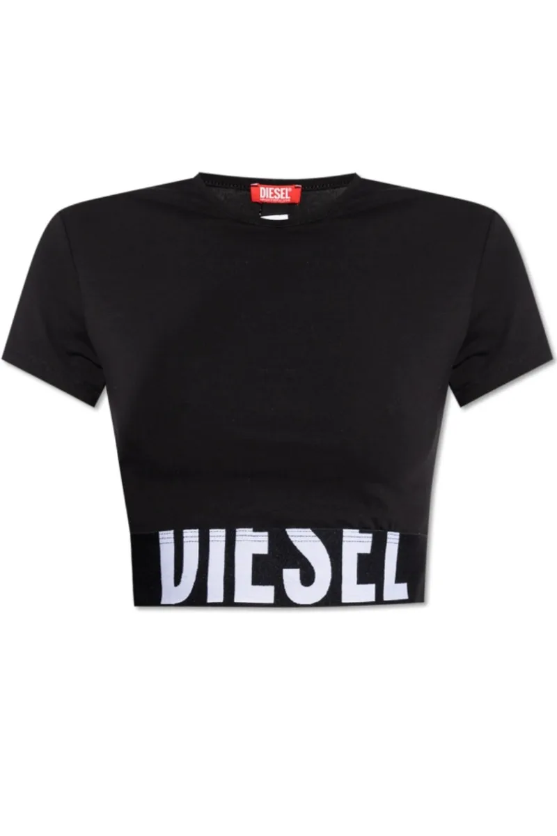 DIESEL Γυναικείο UFTEE-SPORT-CROPPED-T-SHIRT - Μαύρο-S26A145930HMAU-BLACK