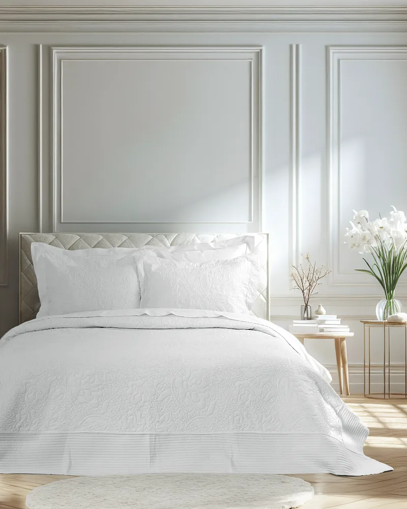 Σετ Κουβερλί King Size 3 Τεμαχίων Nima Heather White Λευκό 240x260