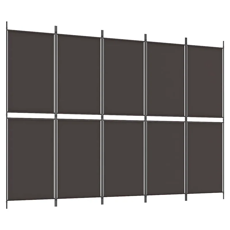 vidaXL Διαχωριστικό Δωματίου με 5 Πάνελ Καφέ 250x180 εκ. από Ύφασμα