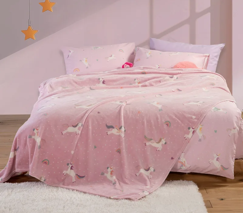 Παιδική Κουβέρτα Nef-Nef Unicorns Style Lilac 160x220