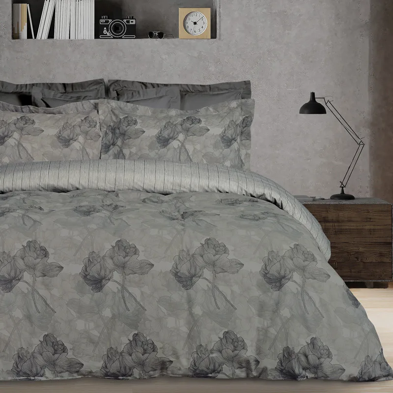 Σεντόνια Ημίδιπλα Με Λάστιχο Σετ Das Home Casual 5421 Grey 120x200+35, 170x260