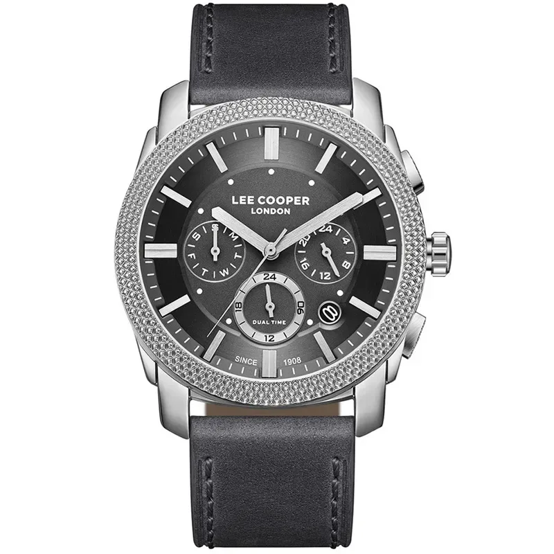 Ανδρικό ρολόι Lee Cooper Multifunction Black Leather Strap LC08178.399 LC08178.399