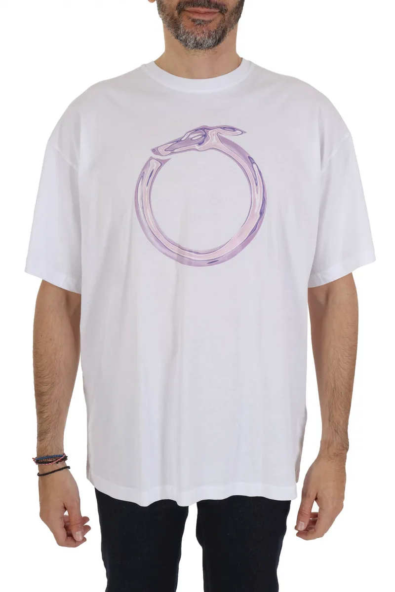 TRUSSARDI JEANS T-SHIRT GREYHOUND HEATMAP LOGO ΛΕΥΚΟ