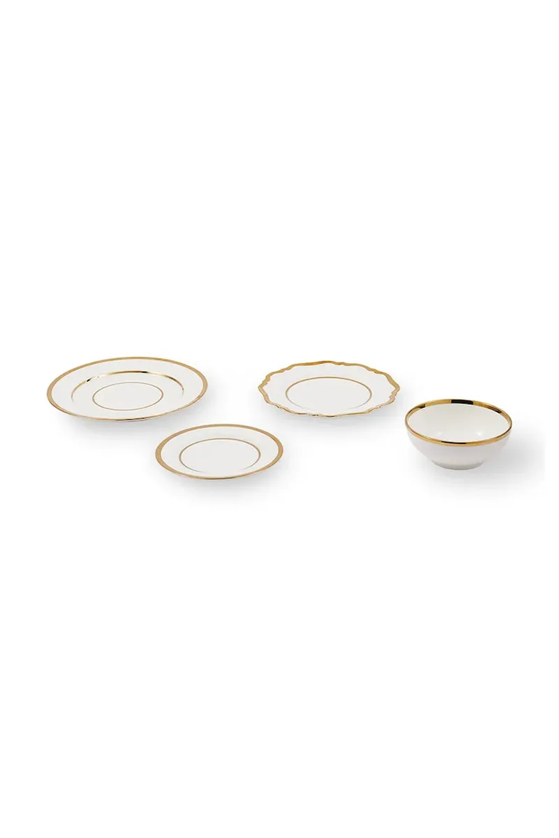 Σετ πιάτων και μπολ Pols Potten Golden Finds 4-pack