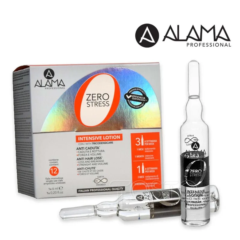 Alama professional zero stress anti-hair loss vials for all hair types 12 x 6 ml