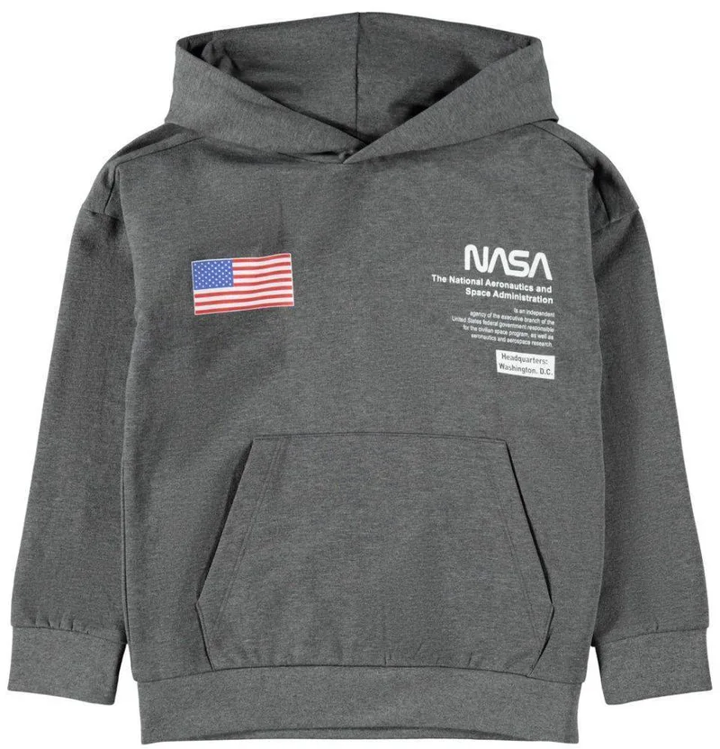 HOODIE NAME IT 13196656 NKMNASA ΣΚΟΥΡΟ ΓΚΡΙ ΜΕΛΑΝΖΕ (158-164 CM)-(13-14 ΕΤΩΝ)