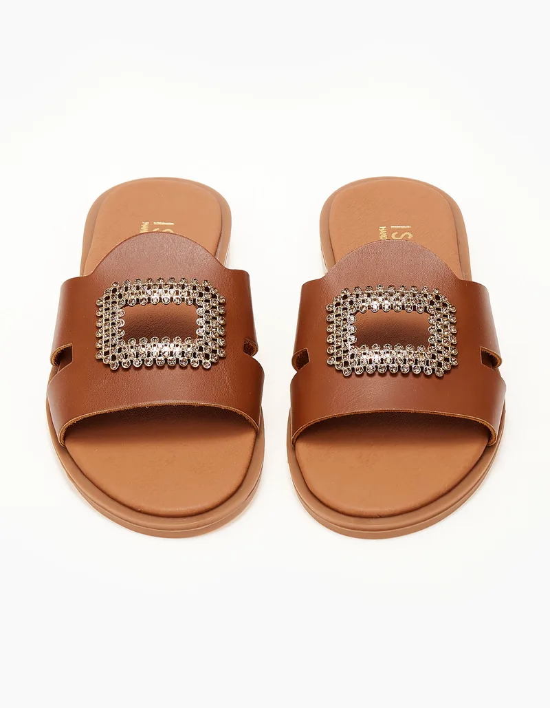 Σανδάλια handmade in Greece με αγκράφα - Ταμπά