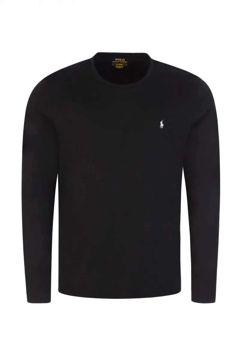 RALPH LAUREN SLEEP TOP T-SHIRT LOGO ΜΑΥΡΟ