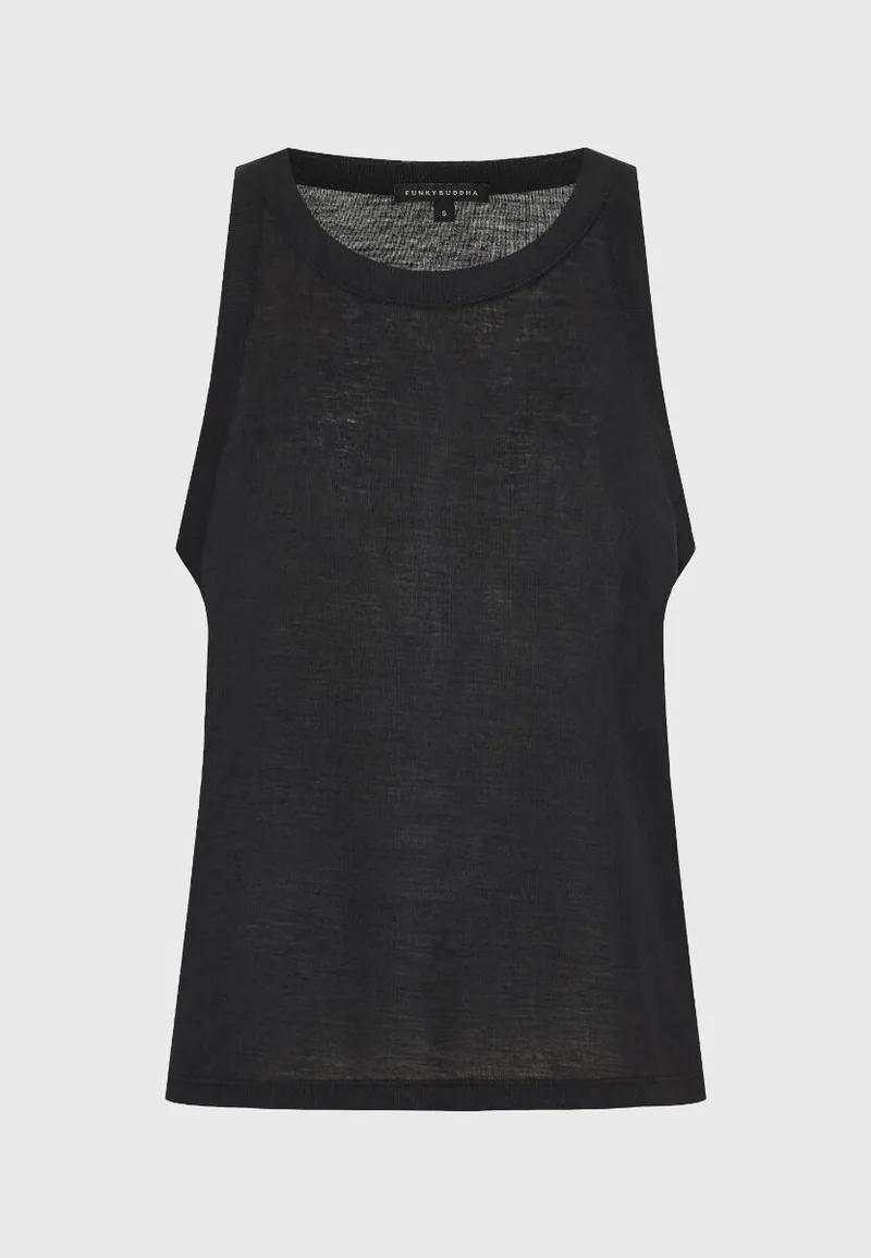 Funky Buddha Γυναικείο Tank Top FBL013-166-04 Μαύρο