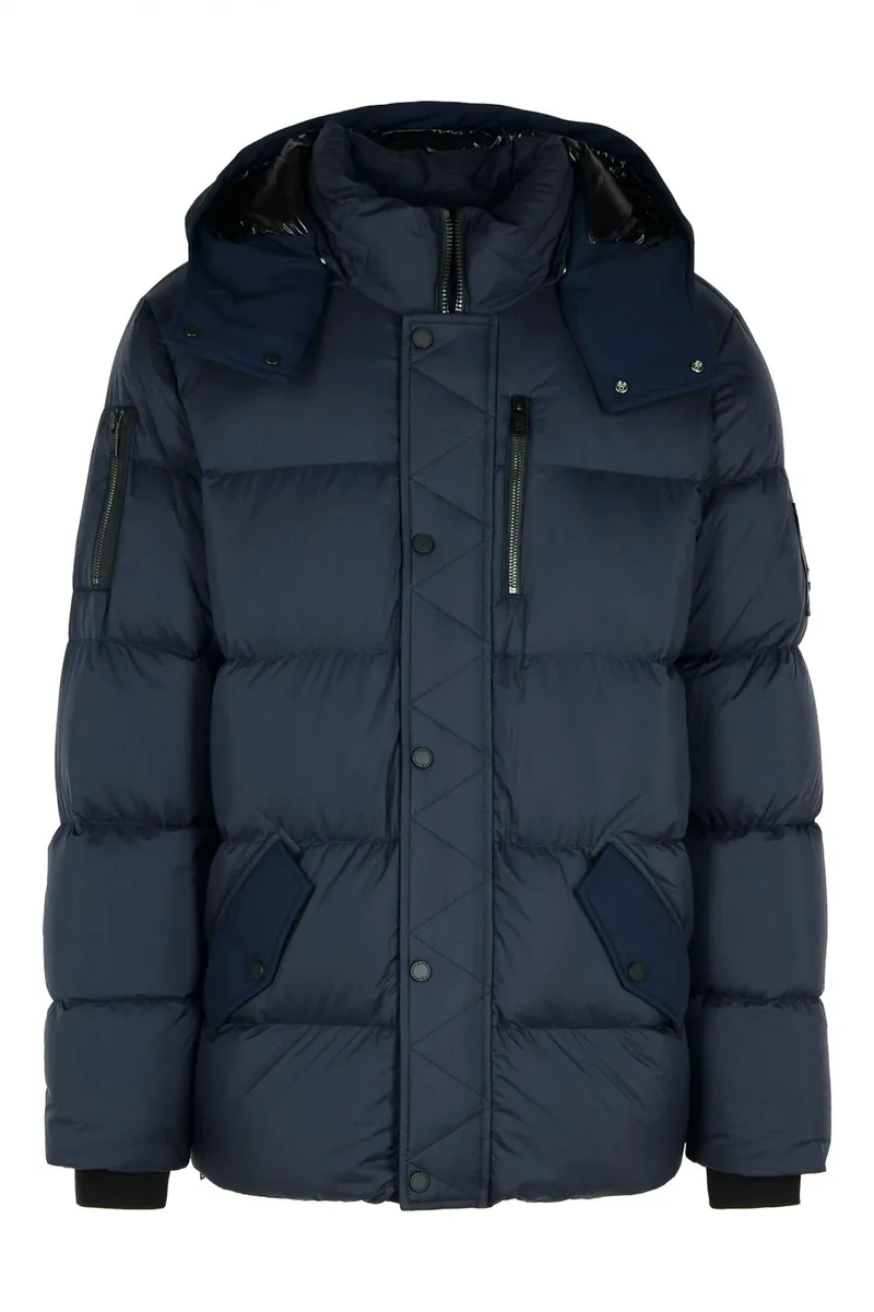 MOOSE KNUCKLES ΜΠΟΥΦΑΝ JACKET ΑΠΟΣΠΩΜΕΝΗ ΚΟΥΚΟΥΛΑ EVEREST 3Q ΜΠΛΕ