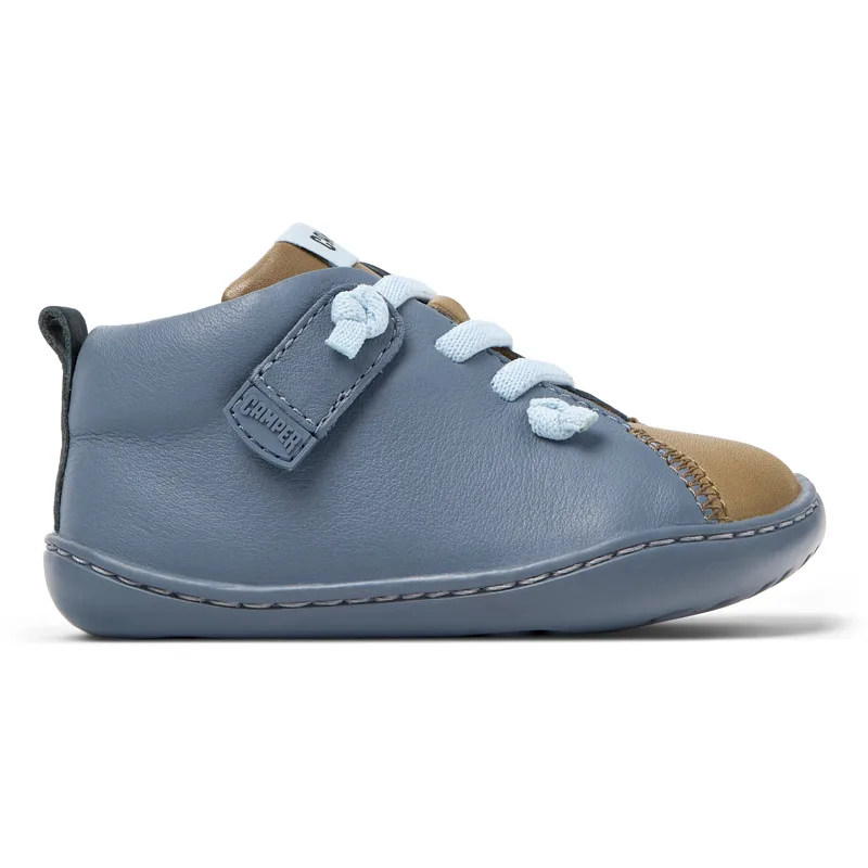 CAMPER Twins - Άγκιστρο και θηλιά Για Firstwalkers - Πράσινο,Γκρι,Καφέ, Μέγεθος 21, Smooth leather