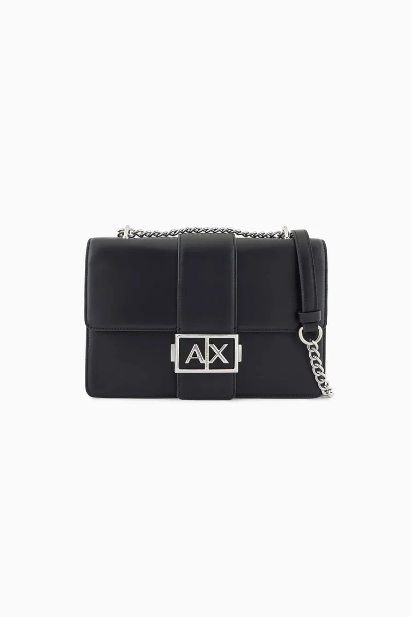 Armani Exchange γυναικεία τσάντα ώμου με αλυσίδα - XW000070AF12039 Μαύρο