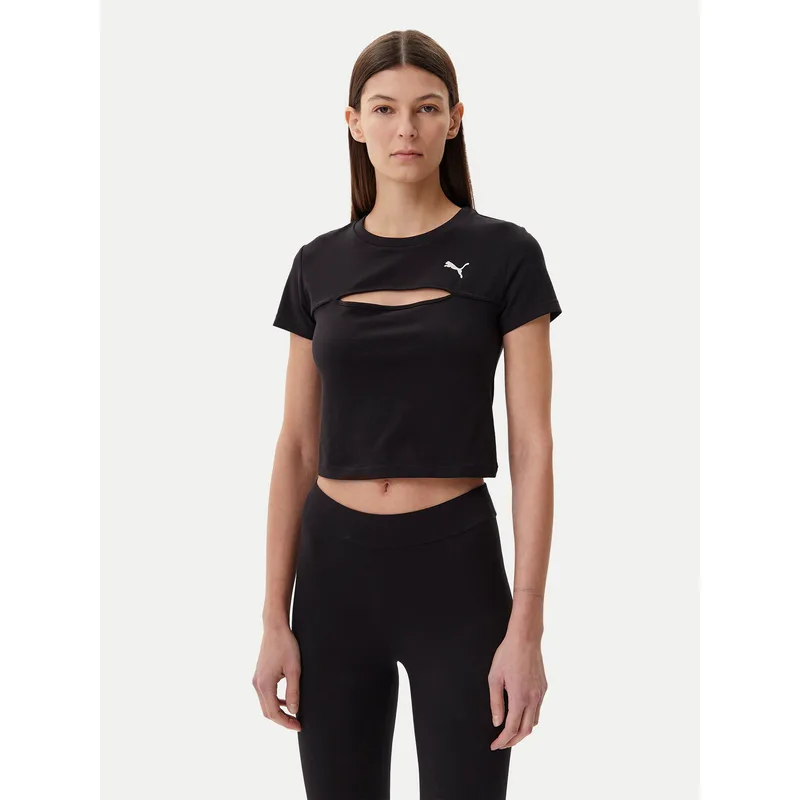 Puma T-Shirt Ess Cut-Out 631164 Μαύρο Slim Fit