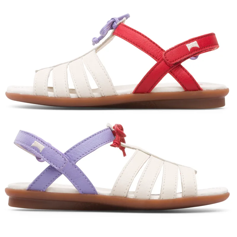CAMPER Twins - Πέδιλα Για - Μπεζ,Μοβ,Κόκκινο, Μέγεθος 28, Smooth leather