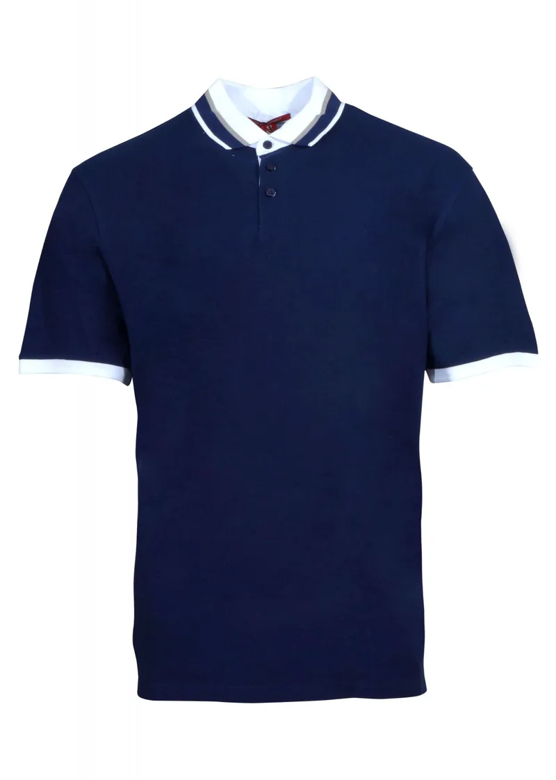 Αντρική μπλούζα dsplay με γιακά κοντό μανίκι. Oversize Collection. NAVY