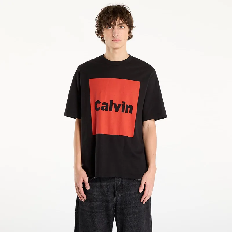 T-shirt Calvin Klein Jeans Ss 16S Io Calvin Box Graphic Tee Black S