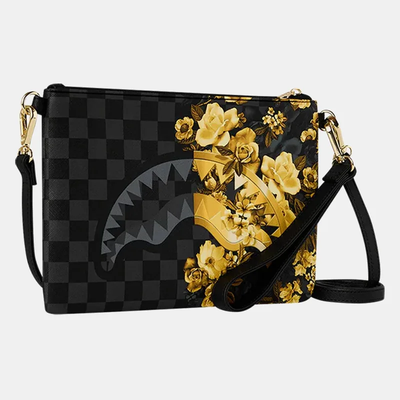 Sprayground Χρυσό Floral Remix Τσάντα Χιαστί (9000278205_1523)
