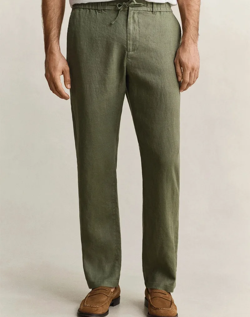 GANT ΠΑΝΤΕΛΟΝΙ REG LINEN DS PANTS REG LINEN DS PANTS 3G1504040-379 Khaki
