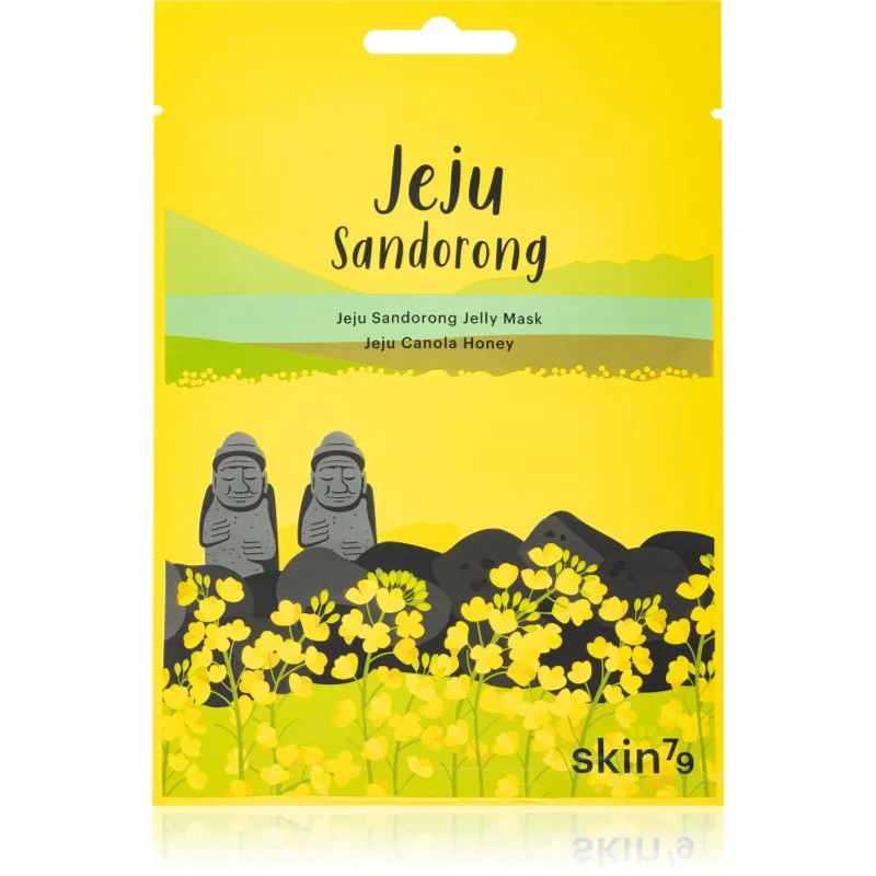Skin79 Jeju Sandorong Jeju Canola Honey υφασμάτινη μάσκα περιποίησης για την ανάπλαση της επιδερμίδας 33 γρ