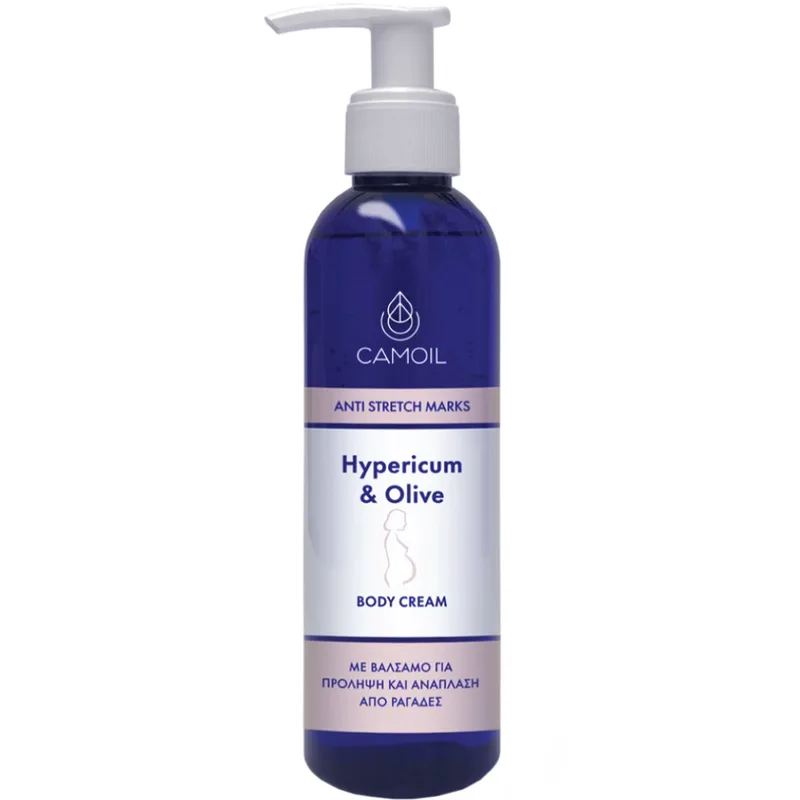 Camoil Hypericum & Olive Anti Stretch Marks Body Cream Κρέμα Σώματος με Βάλσαμο για την Πρόληψη & την Ανάπλαση των Ραγάδων 200ml
