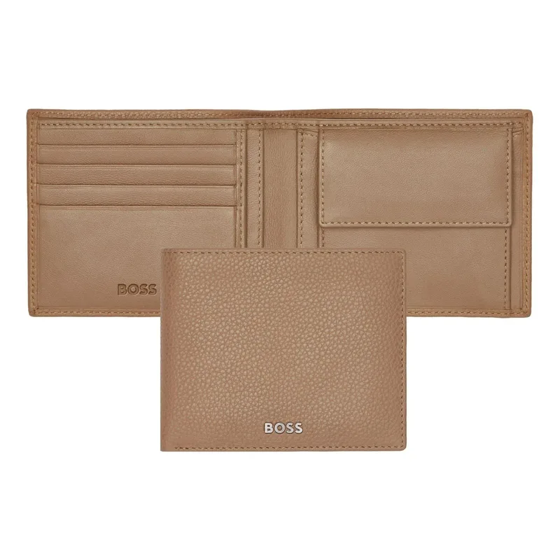 BOSS Πορτοφόλι από δέρμα Camel HLM416X