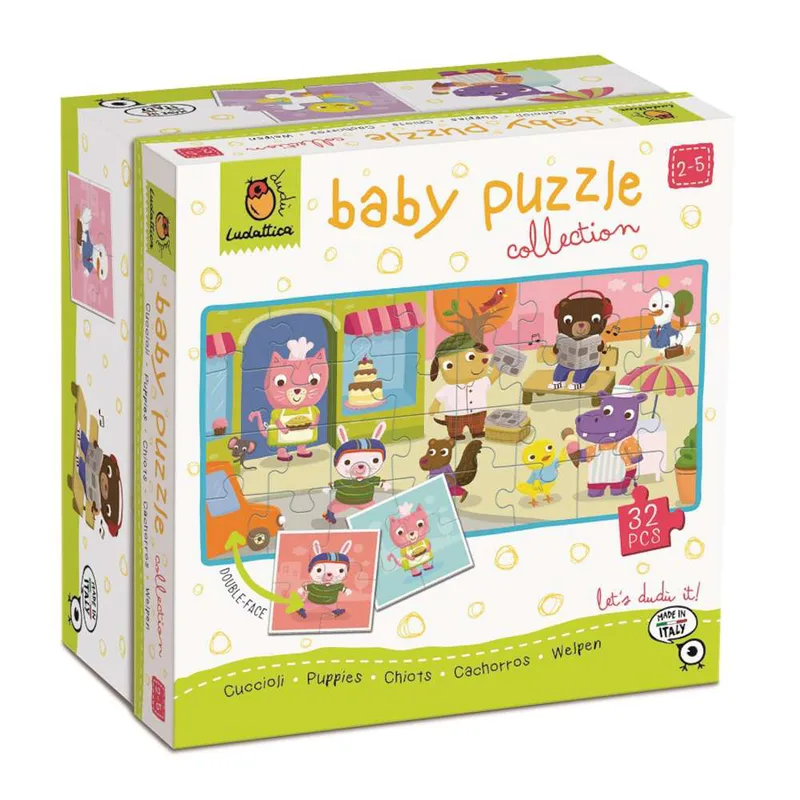 Ludattica Baby Puzzle -Παζλ Διπλής Όψεως Ζωάκια 67x32cm 32pcs