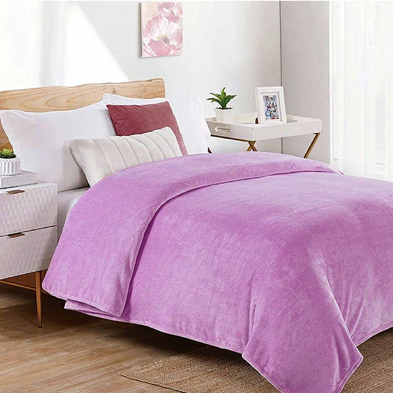 Κουβέρτα Fleece Υπέρδιπλη 220x240 Dimcol Solid 05 Lilac 220x240